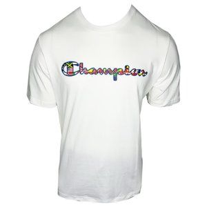 NWT CHAMPION MEN'S WHITE CREW NECK SHORT SLEEVE T-SHIRT SIZE L 2XL